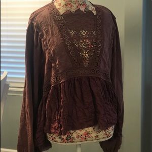 SOLD 🎉Free People Swear Blouse purple flowy small